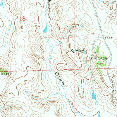 United States Geological Survey Fortin Draw, WY (1971, 24000-Scale) digital map