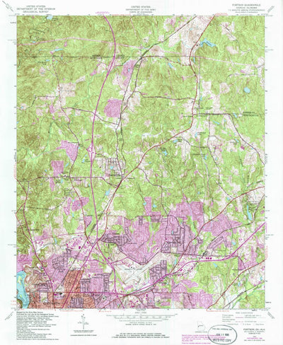 United States Geological Survey Fortson, GA-AL (1955, 24000-Scale) digital map