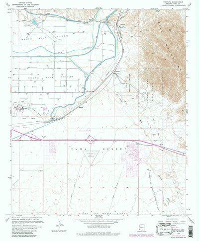 United States Geological Survey Fortuna, AZ (1965, 24000-Scale) digital map