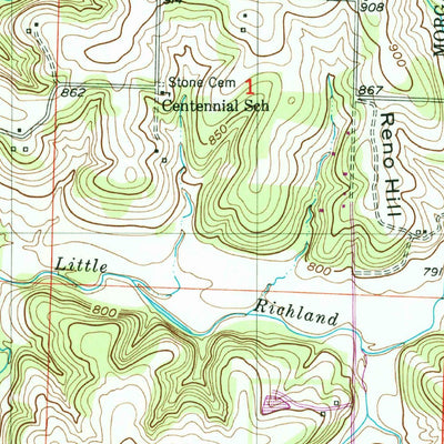 United States Geological Survey Fortuna, MO (1952, 24000-Scale) digital map