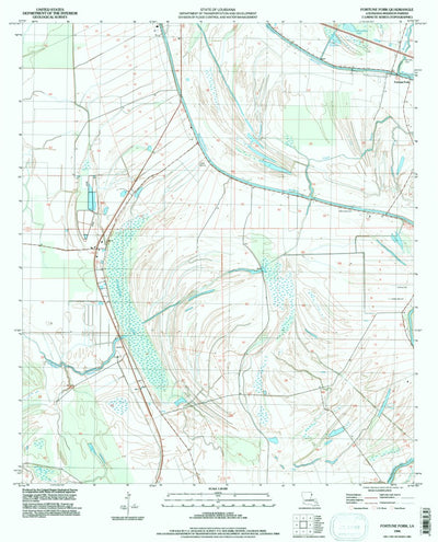 United States Geological Survey Fortune Fork, LA (1994, 24000-Scale) digital map