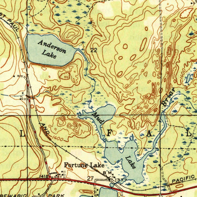 United States Geological Survey Fortune Lakes, MI-WI (1946, 31680-Scale) digital map