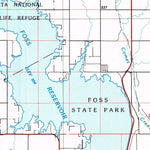 United States Geological Survey Foss Reservoir, OK-TX (1984, 100000-Scale) digital map