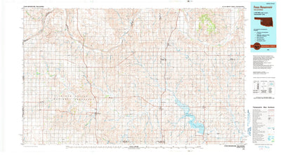 United States Geological Survey Foss Reservoir, OK-TX (1990, 100000-Scale) digital map