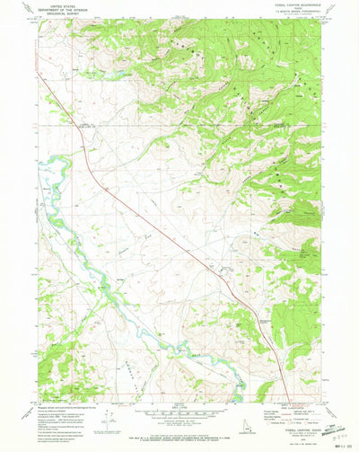 United States Geological Survey Fossil Canyon, ID (1970, 24000-Scale) digital map