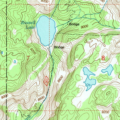 United States Geological Survey Fossil Lake, MT-WY (1991, 24000-Scale) digital map