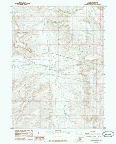 United States Geological Survey Fossil, WY (1985, 24000-Scale) digital map