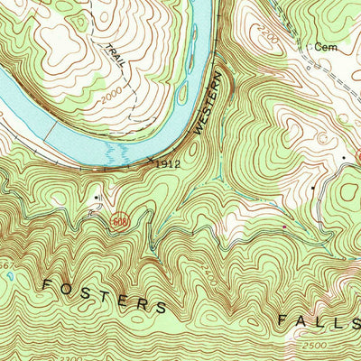 United States Geological Survey Fosters Falls, VA (1965, 24000-Scale) digital map