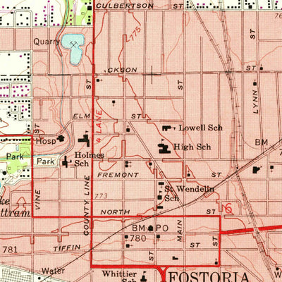 United States Geological Survey Fostoria, OH (1960, 24000-Scale) digital map