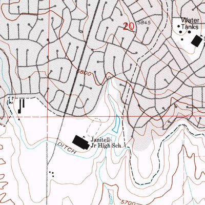 United States Geological Survey Fountain, CO (1961, 24000-Scale) digital map