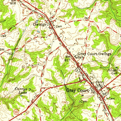 United States Geological Survey Fountain Inn, SC (1957, 62500-Scale) digital map