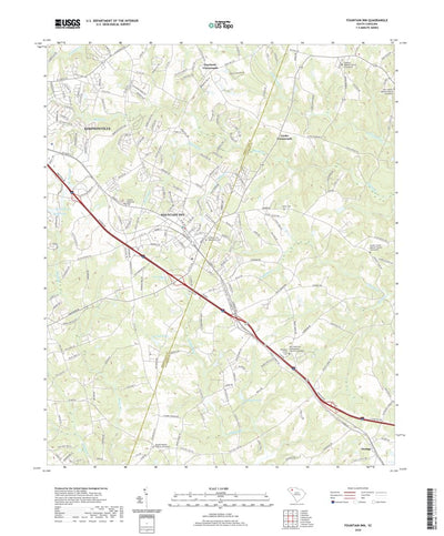 United States Geological Survey Fountain Inn, SC (2020, 24000-Scale) digital map