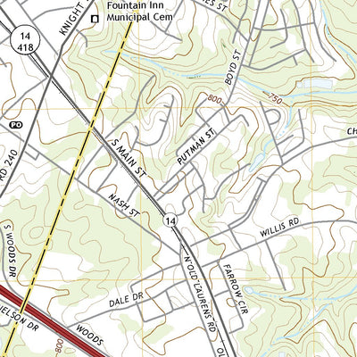 United States Geological Survey Fountain Inn, SC (2020, 24000-Scale) digital map