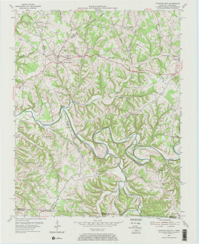 United States Geological Survey Fountain Run, KY-TN (1954, 24000-Scale) digital map