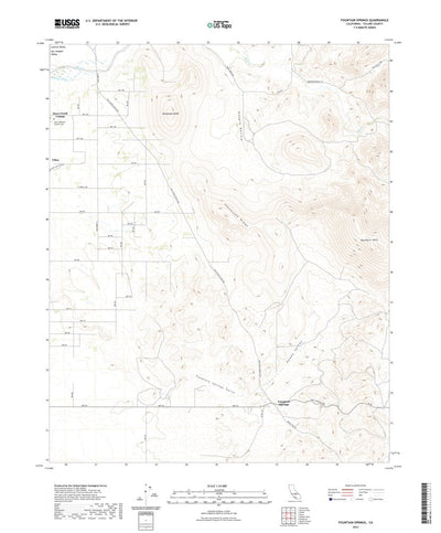 United States Geological Survey Fountain Springs, CA (2022, 24000-Scale) digital map