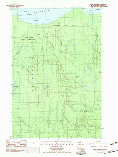 United States Geological Survey Four Corners, MI (1982, 25000-Scale) digital map