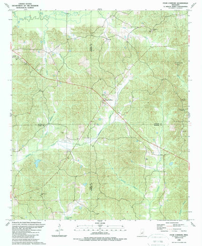 United States Geological Survey Four Corners, MS (1989, 24000-Scale) digital map