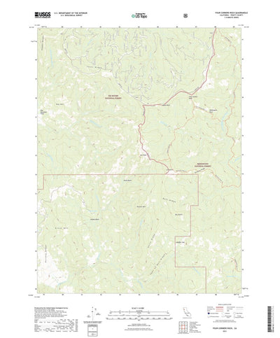 United States Geological Survey Four Corners Rock, CA (2021, 24000-Scale) digital map