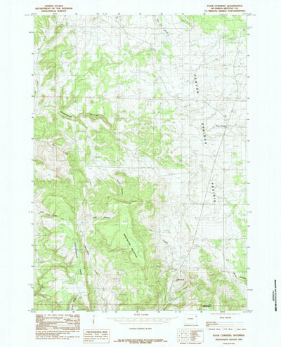 United States Geological Survey Four Corners, WY (1984, 24000-Scale) digital map