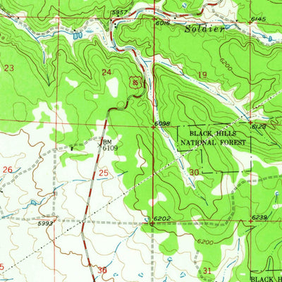 United States Geological Survey Four Corners, WY-SD (1958, 62500-Scale) digital map