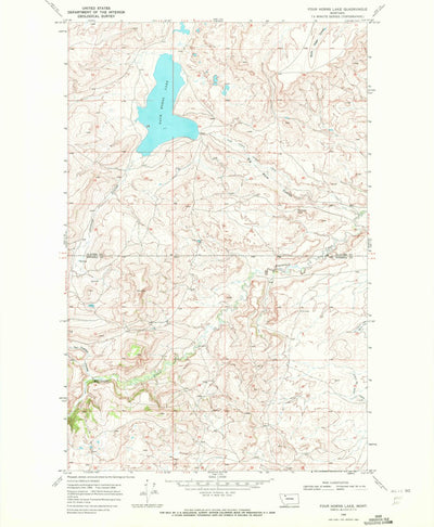 United States Geological Survey Four Horns Lake, MT (1968, 24000-Scale) digital map