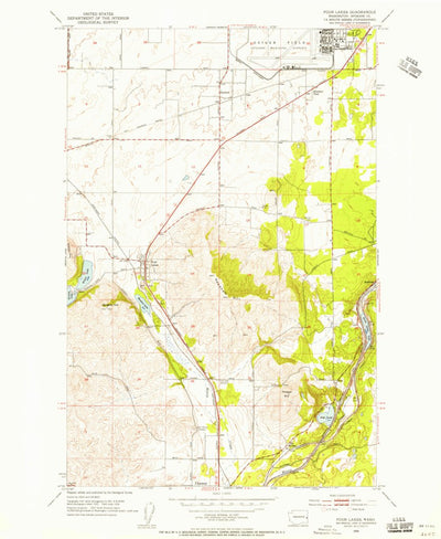United States Geological Survey Four Lakes, WA (1954, 24000-Scale) digital map