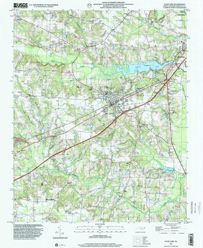 United States Geological Survey Four Oaks, NC (1997, 24000-Scale) digital map