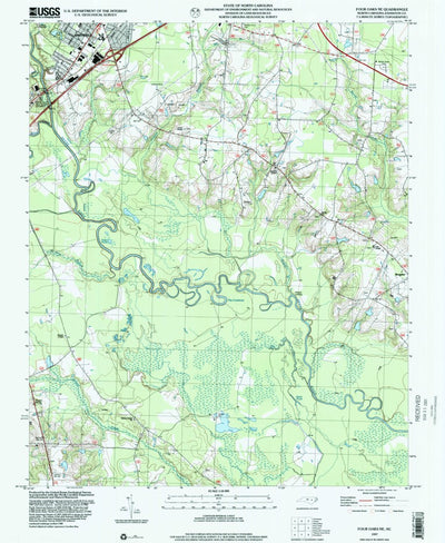United States Geological Survey Four Oaks NE, NC (1997, 24000-Scale) digital map