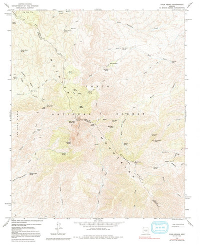 United States Geological Survey Four Peaks, AZ (1964, 24000-Scale) digital map