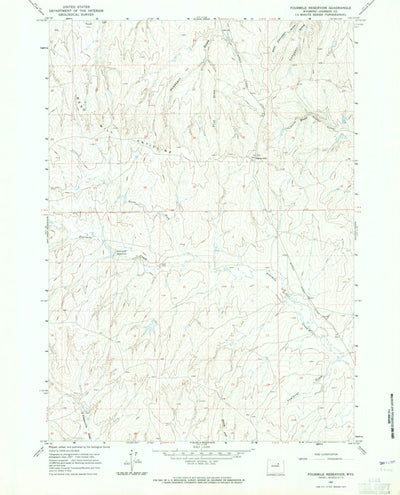 United States Geological Survey Fourmile Reservoir, WY (1961, 24000-Scale) digital map