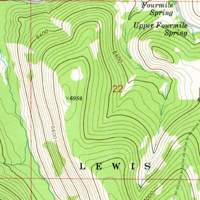 United States Geological Survey Fourmile Spring, MT (1972, 24000-Scale) digital map