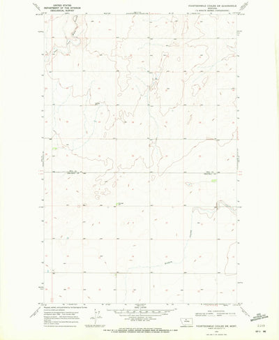United States Geological Survey Fourteenmile Coulee SW, MT (1969, 24000-Scale) digital map
