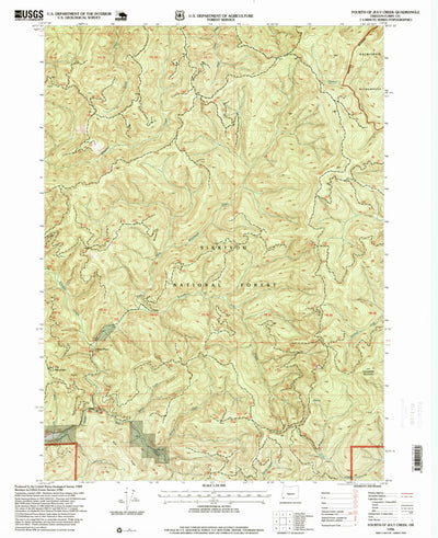 United States Geological Survey Fourth Of July Creek, OR (1996, 24000-Scale) digital map