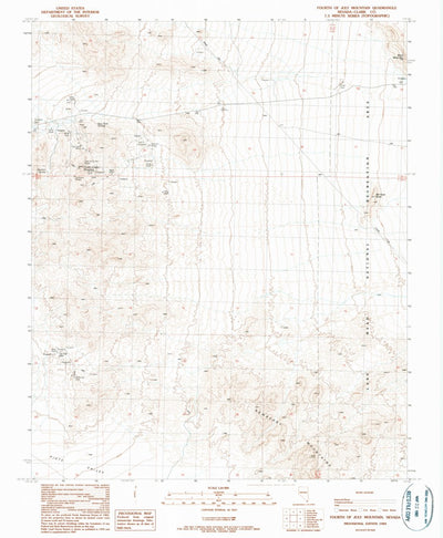 United States Geological Survey Fourth Of July Mountain, NV (1989, 24000-Scale) digital map