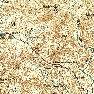 United States Geological Survey Fowler Bend, NC-TN (1938, 62500-Scale) digital map