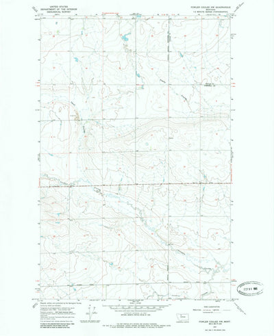 United States Geological Survey Fowler Coulee NW, MT (1967, 24000-Scale) digital map