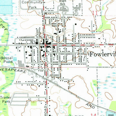 United States Geological Survey Fowlerville, MI (1973, 24000-Scale) digital map