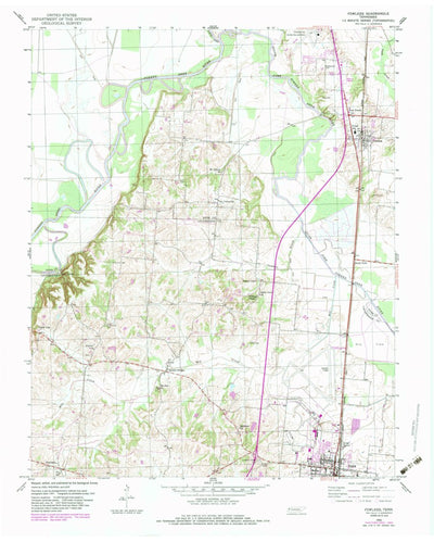 United States Geological Survey Fowlkes, TN (1952, 24000-Scale) digital map