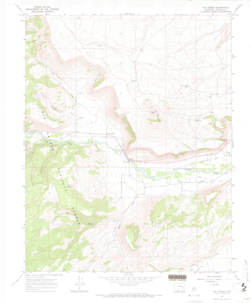 Fox Creek, CO (1967, 24000-Scale) Map by United States Geological ...