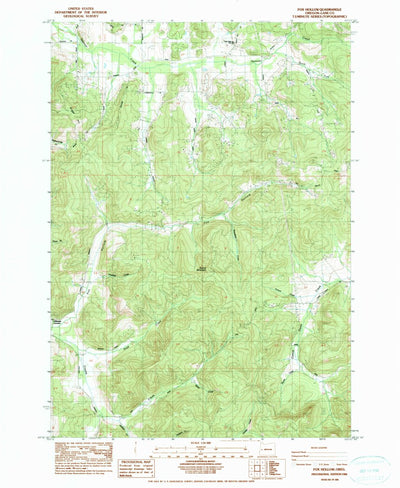 United States Geological Survey Fox Hollow, OR (1984, 24000-Scale) digital map