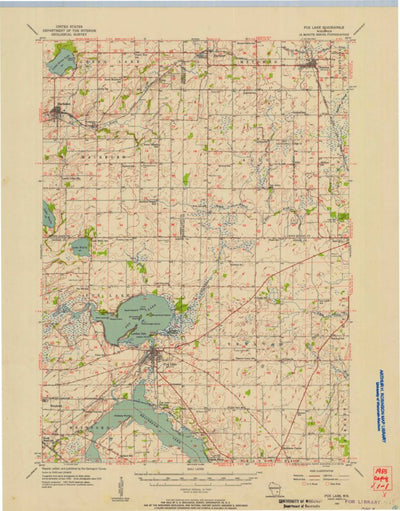 United States Geological Survey Fox Lake, WI (1955, 62500-Scale) digital map