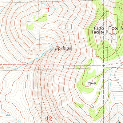 United States Geological Survey Fox Mountain, NV (1980, 24000-Scale) digital map