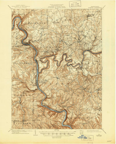 United States Geological Survey Foxburg, PA (1908, 62500-Scale) digital map