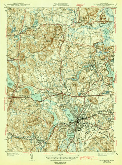 United States Geological Survey Framingham, MA (1943, 31680-Scale) digital map