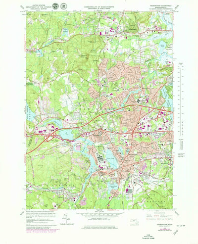 United States Geological Survey Framingham, MA (1965, 25000-Scale) digital map