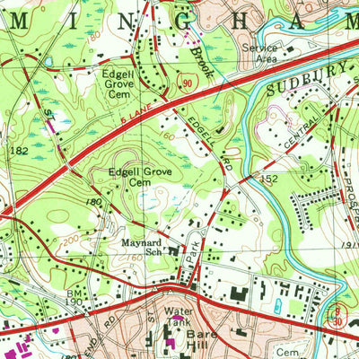 United States Geological Survey Framingham, MA (1965, 25000-Scale) digital map