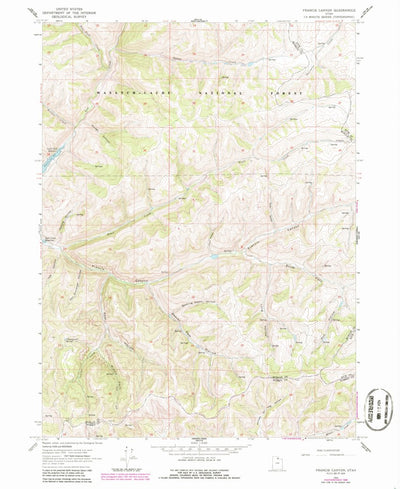 United States Geological Survey Francis Canyon, UT (1964, 24000-Scale) digital map