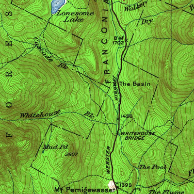 United States Geological Survey Franconia, NH (1929, 62500-Scale) digital map