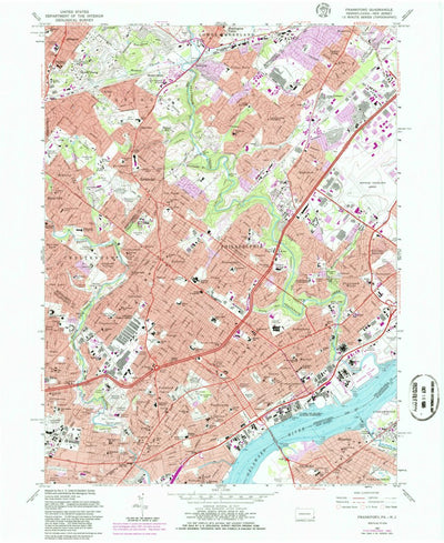 United States Geological Survey Frankford, PA-NJ (1967, 24000-Scale) digital map