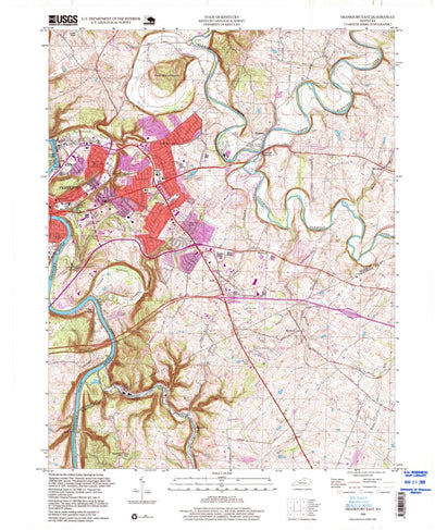 United States Geological Survey Frankfort East, KY (1996, 24000-Scale) digital map